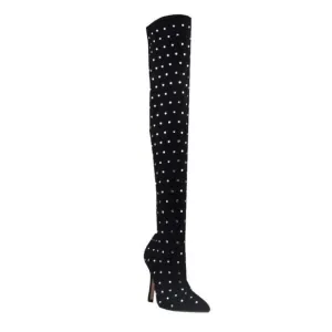 Privileged /Lemon Drop &quot; CRYSTALS GALORE &quot;  Black -Thigh High (BRAND NEW !!!)