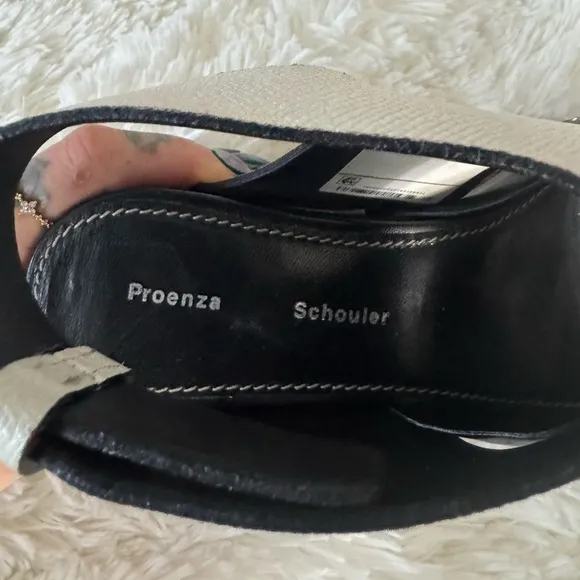 Proenza Schouler red, black, and white platform sandals size 7
