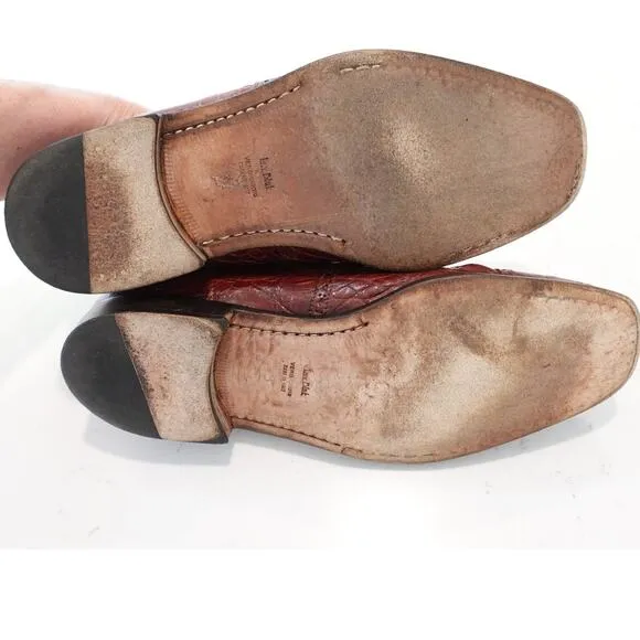 Pruiti of Beverly Hills Custom Exotic skin Men' s Oxford Toe Cap Rust Size 8.5