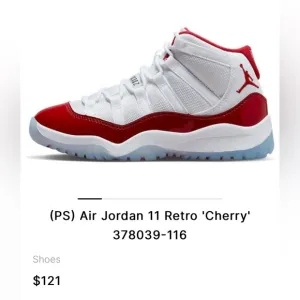 (PS) Air Jordan 11 Retro 'Cherry' 378039-116SIZE 11C (child)