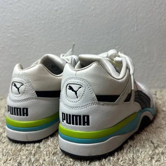 Puma Athletic Palace Guard Wings White Blue Sneaker Shoes Size 8