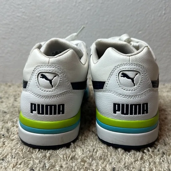 Puma Athletic Palace Guard Wings White Blue Sneaker Shoes Size 8