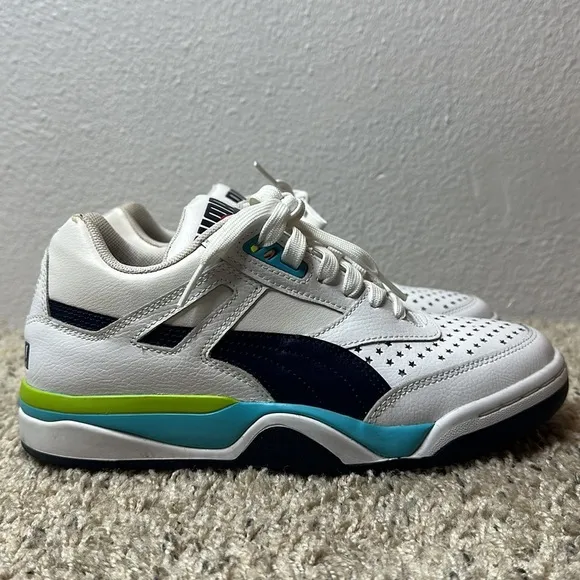 Puma Athletic Palace Guard Wings White Blue Sneaker Shoes Size 8