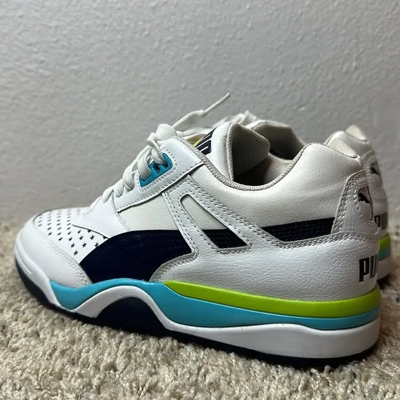 Puma Athletic Palace Guard Wings White Blue Sneaker Shoes Size 8