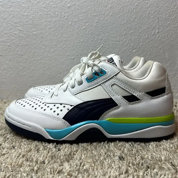 Puma Athletic Palace Guard Wings White Blue Sneaker Shoes Size 8