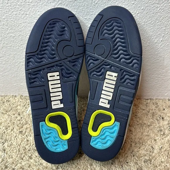 Puma Athletic Palace Guard Wings White Blue Sneaker Shoes Size 8
