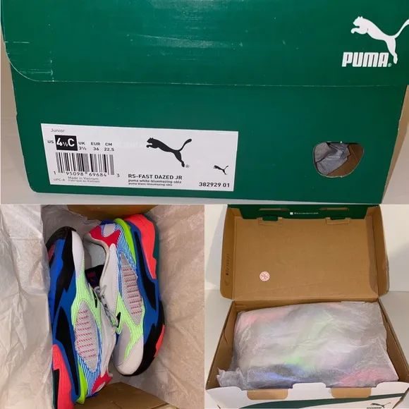 Puma Big Kids' RS-Fast Dazed Casual Sneakers Size 4.5 Big Kids Leather with box