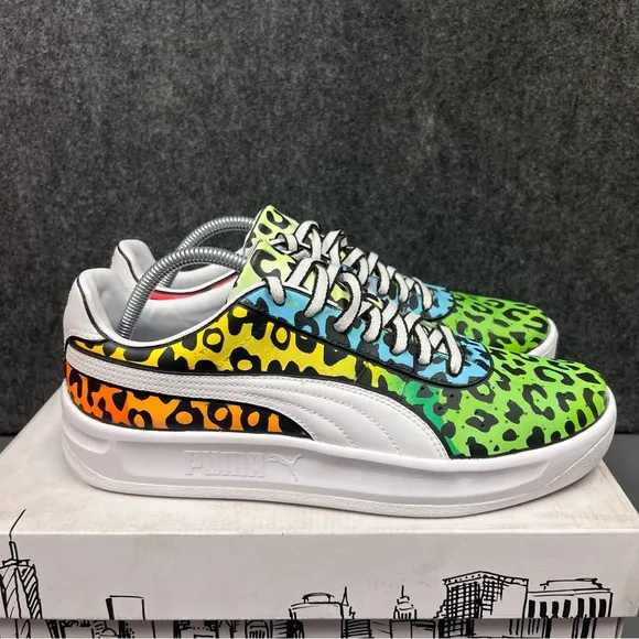 Puma Men’s GV “Rainbow Leopard” Custom Sneaker Size 10