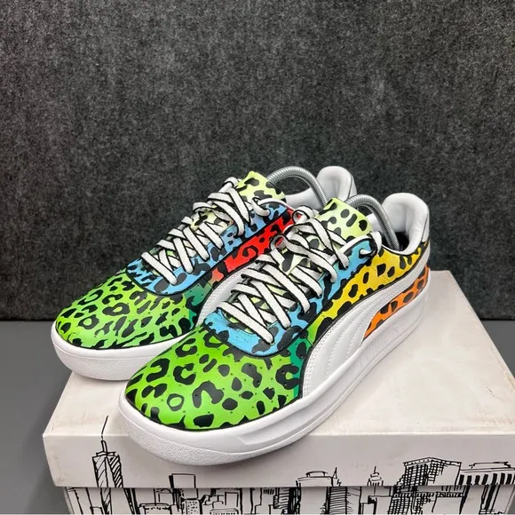 Puma Men’s GV “Rainbow Leopard” Custom Sneaker Size 10
