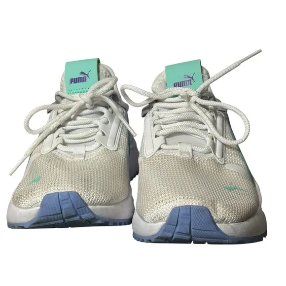 Puma Pacer Future Street Virtual Lace Up Sneaker White Blue Unisex 6.5 Big Kid