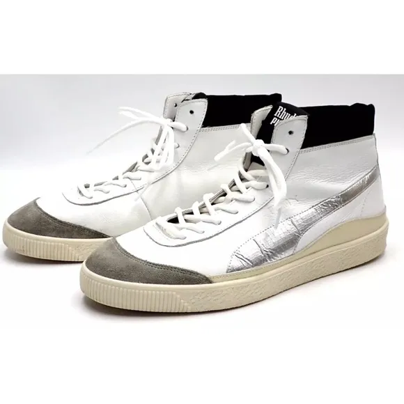 Puma Rhude Sneakers Athletic Shoes '68 OG Mid Men's Size 10.5 White Silver