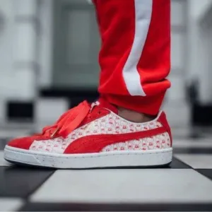Puma Suede Classic X Hello Kitty  Red Suede Sneakers Shoes Kawaii Retro Sanrio