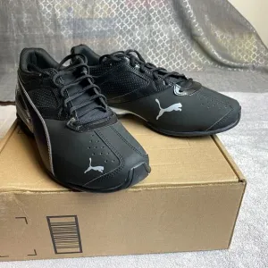 Puma Tazon 6 FM Shoes Men 11.5 Black Silver Cross Training Sneakers Y2K Casual