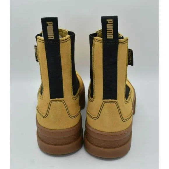 Puma Womens 7 Mayze Suede Taffy Tan Brown Chelsea Platform Boots Shoes