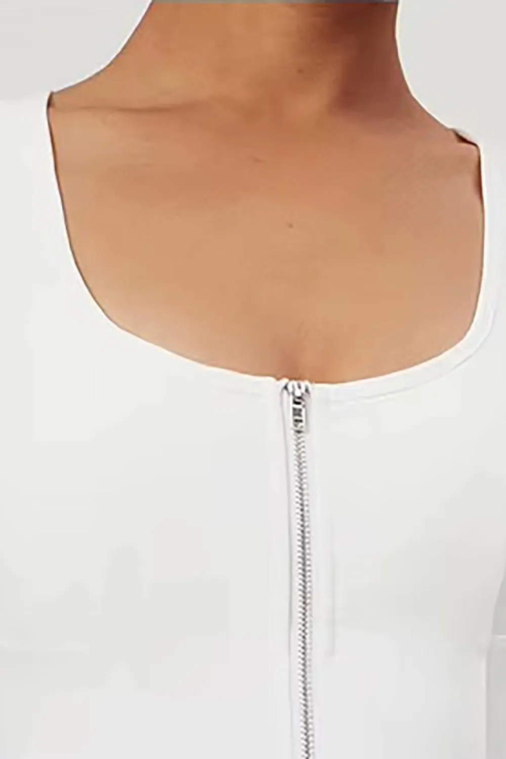 Racerback Zipper Dress - Built-In Bra and Shorts