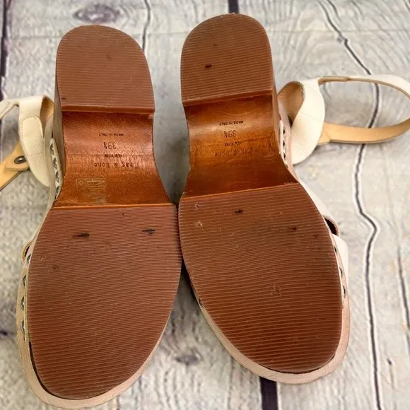Rag &amp; Bone Hester Platform Sandal size 9.5 US 39.5 Italy Cream Leather Wood