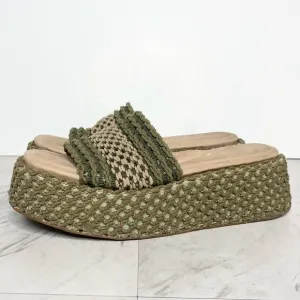 Rag &amp; Bone Logan Crochet Flatform Slide Sandal 9 1/2