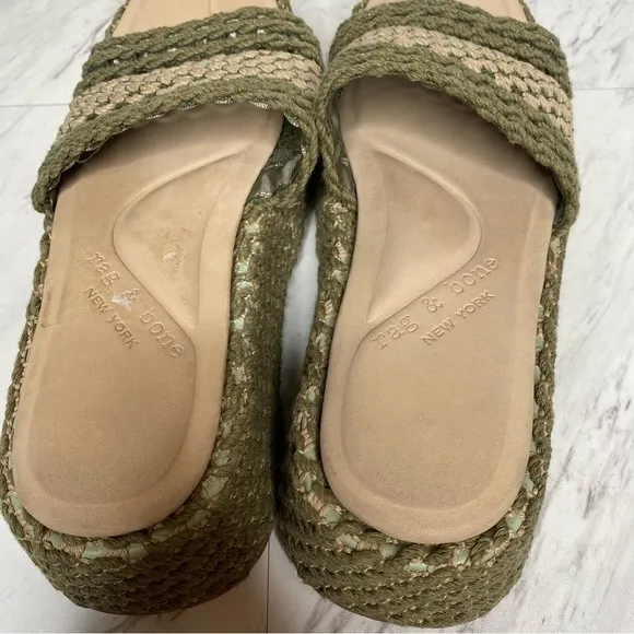 Rag &amp; Bone Logan Crochet Flatform Slide Sandal 9 1/2