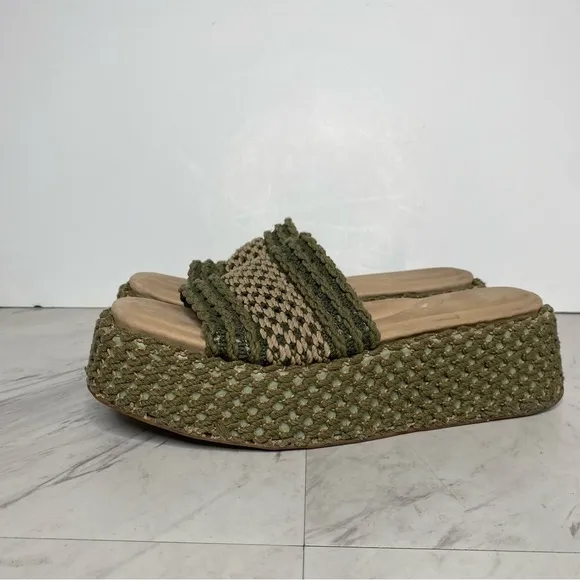 Rag &amp; Bone Logan Crochet Flatform Slide Sandal 9 1/2