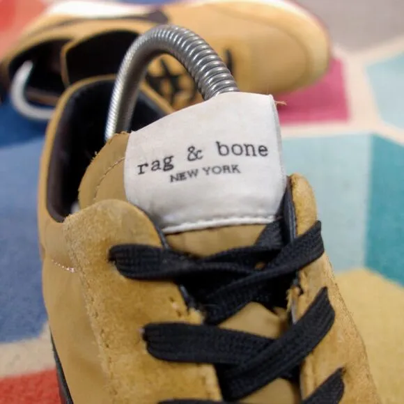 Rag &amp; Bone New York Tan Retro Sneakers Low Top Lace Up Shoes Women's Size 39 EU