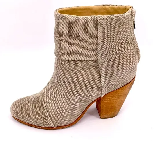 Rag &amp; Bone Newbury Canvas Taupe Ankle Boots 10/40