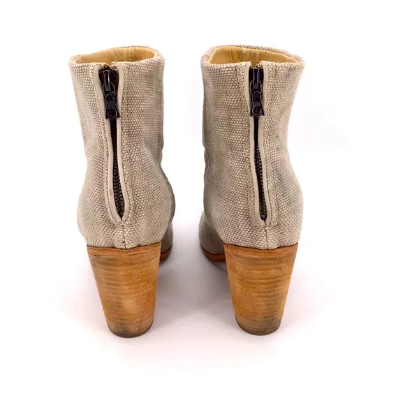 Rag &amp; Bone Newbury Canvas Taupe Ankle Boots 10/40