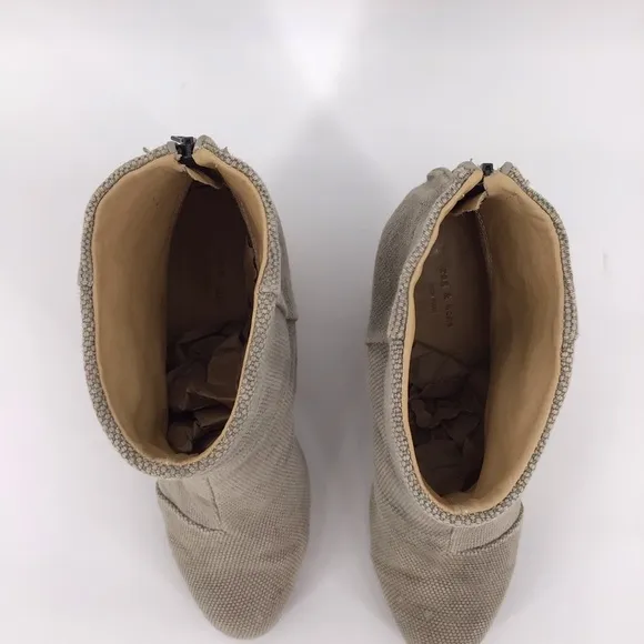 Rag &amp; Bone Newbury Canvas Taupe Ankle Boots 10/40