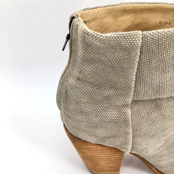 Rag &amp; Bone Newbury Canvas Taupe Ankle Boots 10/40