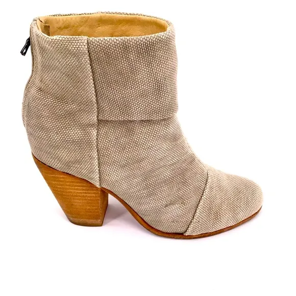 Rag &amp; Bone Newbury Canvas Taupe Ankle Boots 10/40