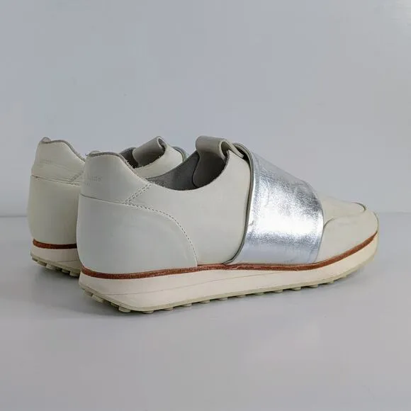 rag &amp; bone Shoes Dylan Elastic Runner EU 40 White Silver Sneakers Leather Retro