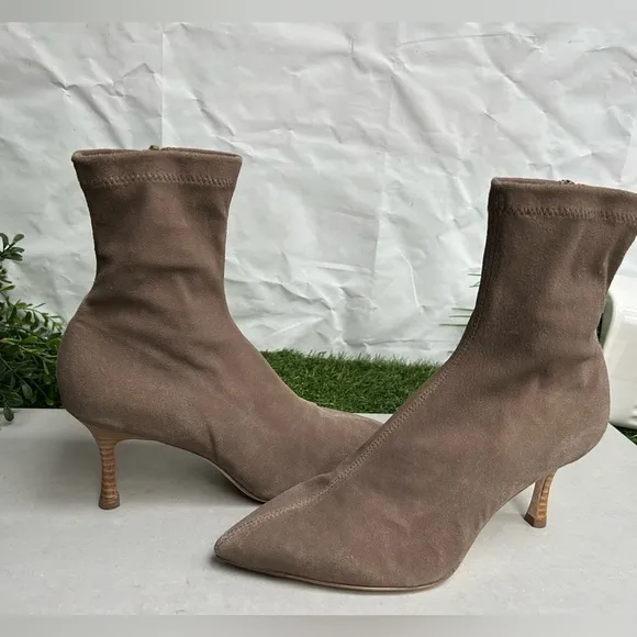 rag &amp; boneWomen's Brea Pointed Toe Booties size US 7 Color: Camel Suede NEW