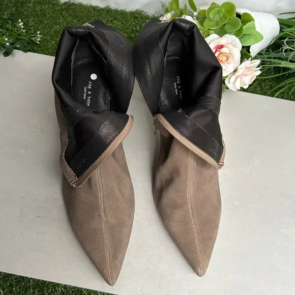 rag &amp; boneWomen's Brea Pointed Toe Booties size US 7 Color: Camel Suede NEW