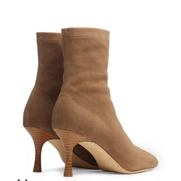 rag &amp; boneWomen's Brea Pointed Toe Booties size US 7 Color: Camel Suede NEW