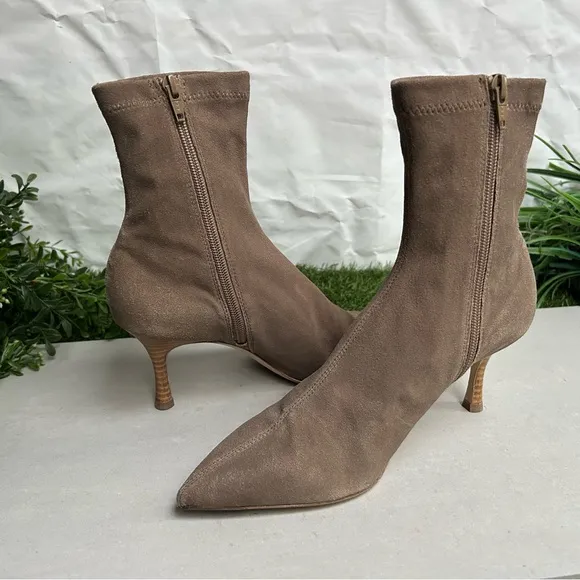 rag &amp; boneWomen's Brea Pointed Toe Booties size US 7 Color: Camel Suede NEW