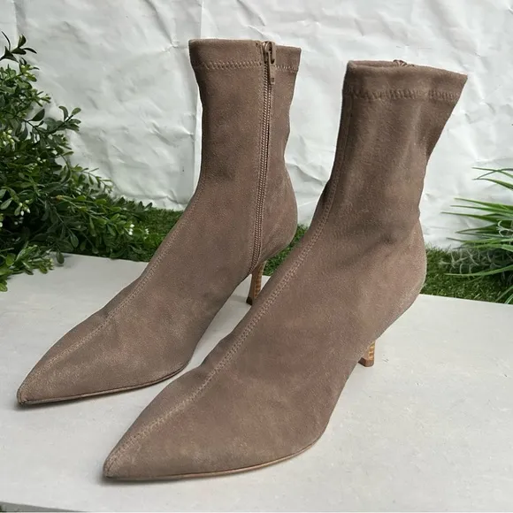 rag &amp; boneWomen's Brea Pointed Toe Booties size US 7 Color: Camel Suede NEW
