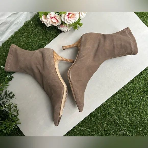 rag &amp; boneWomen's Brea Pointed Toe Booties size US 7 Color: Camel Suede NEW