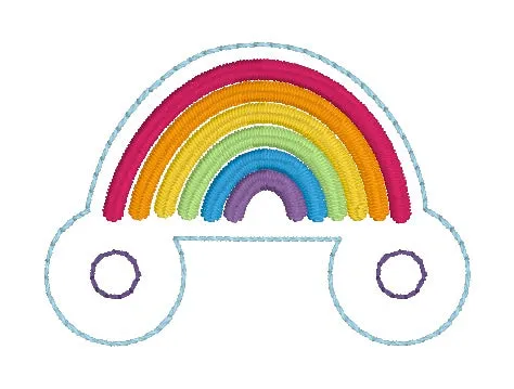 Rainbow Shoe Charm machine embroidery design (3 versions included) DIGITAL DOWNLOAD