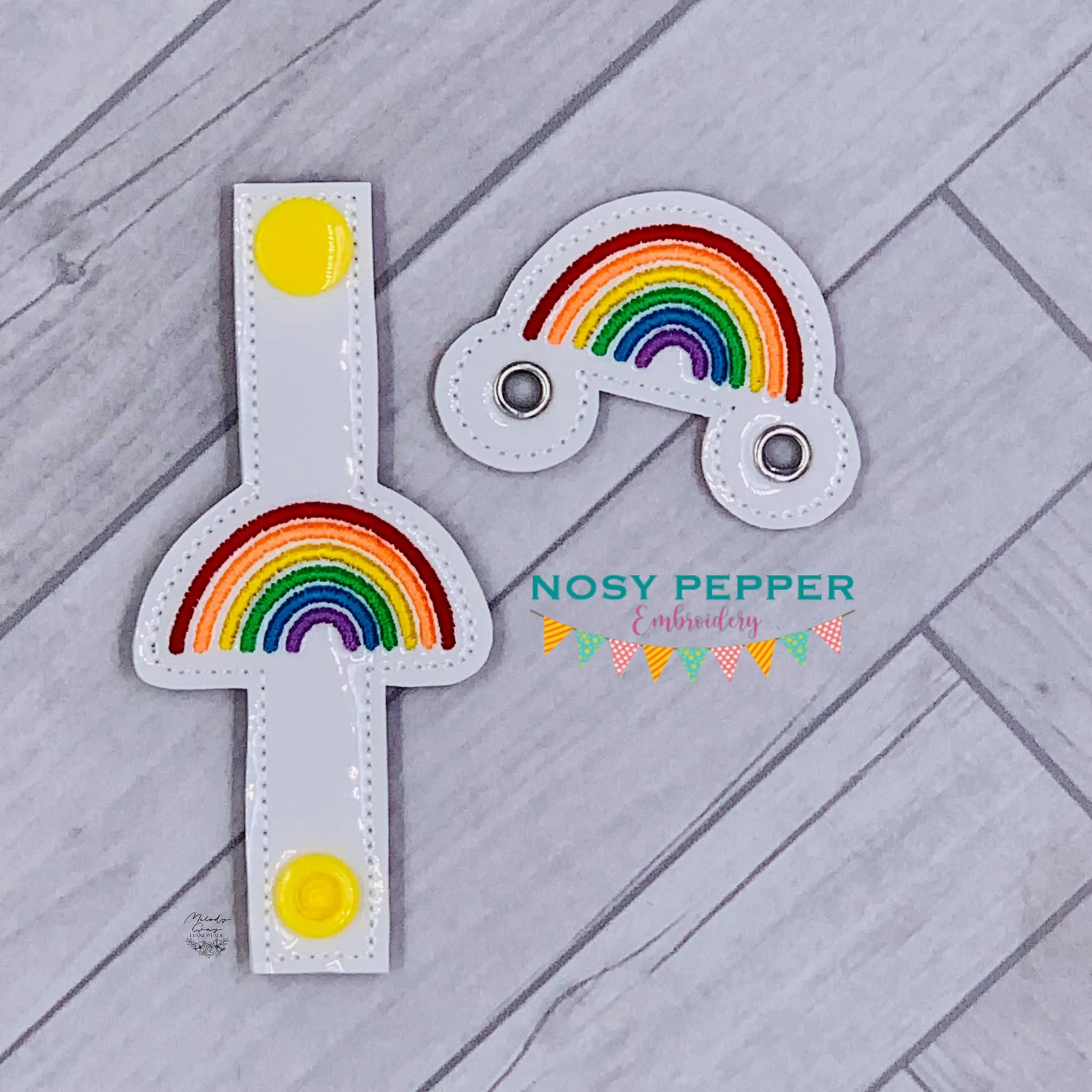 Rainbow Shoe Charm machine embroidery design (3 versions included) DIGITAL DOWNLOAD