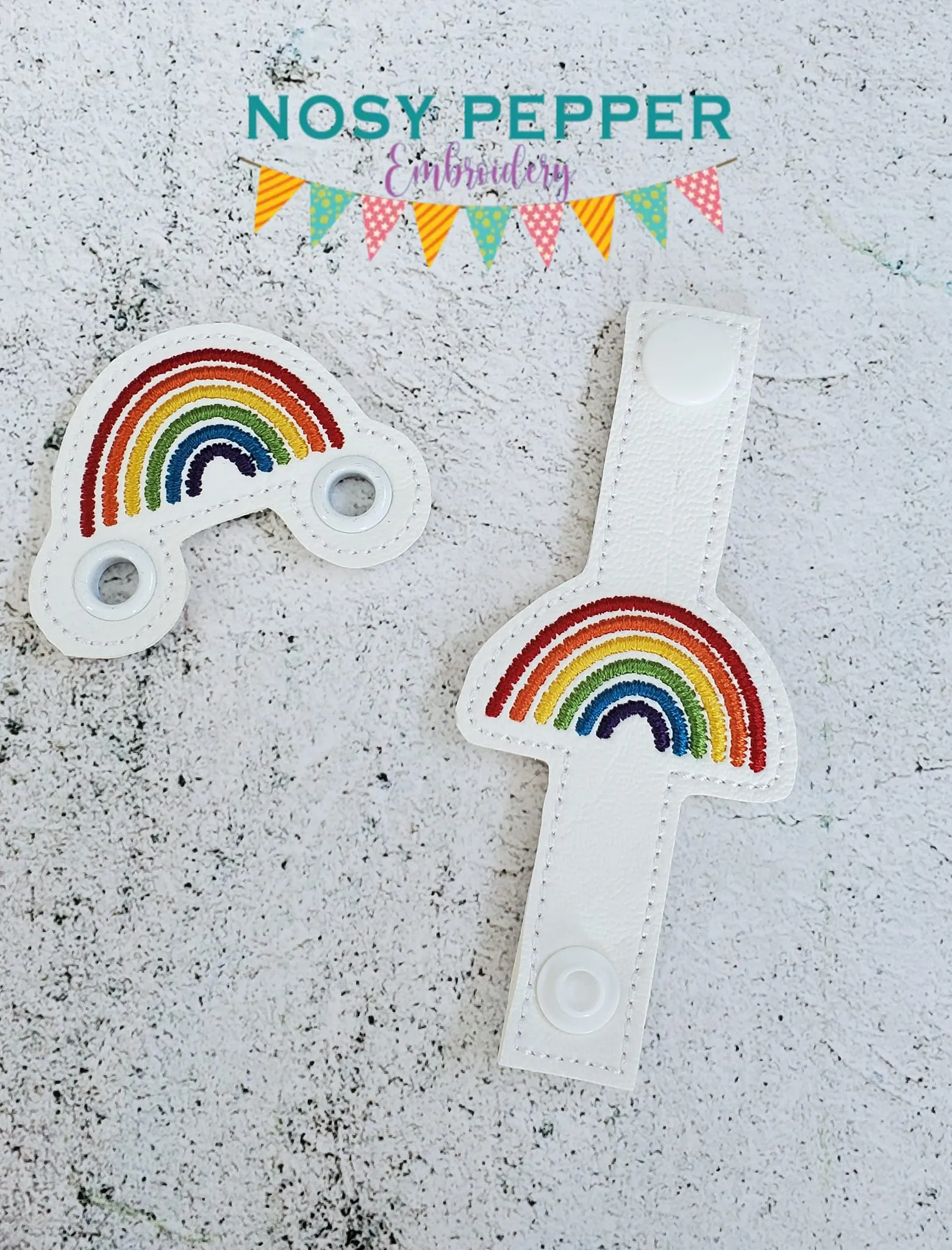 Rainbow Shoe Charm machine embroidery design (3 versions included) DIGITAL DOWNLOAD