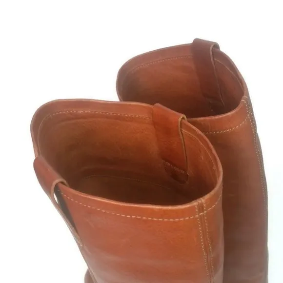 RALPH LAUREN COLLECTION Vintage Brown Woman's 8.5B Harness Biker High Heel Boots