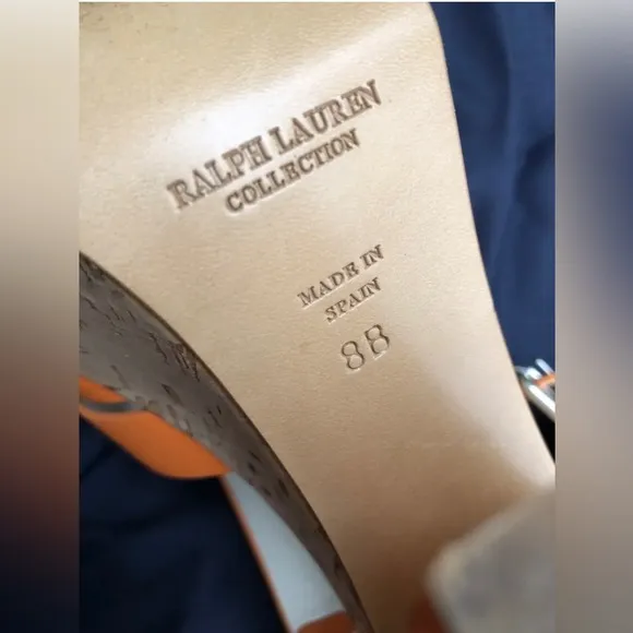 Ralph Lauren Collection women platform heel leather sandals