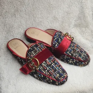 Rara Avis Women's Red and Multicolor Mules