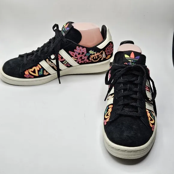 Rare Adidas Originals Campus 80s × Kris Andrew LowTop Shoes Black GX6390 Size7.5