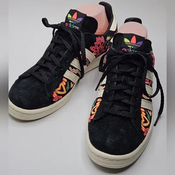 Rare Adidas Originals Campus 80s × Kris Andrew LowTop Shoes Black GX6390 Size7.5
