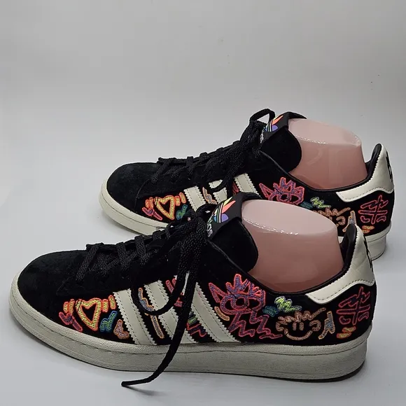 Rare Adidas Originals Campus 80s × Kris Andrew LowTop Shoes Black GX6390 Size7.5