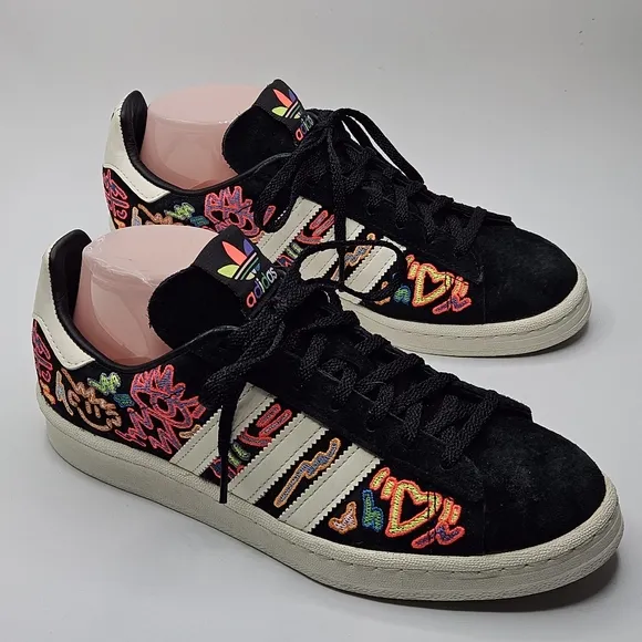 Rare Adidas Originals Campus 80s × Kris Andrew LowTop Shoes Black GX6390 Size7.5