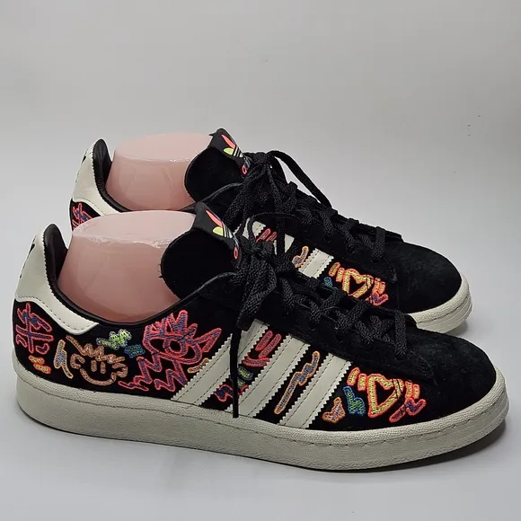 Rare Adidas Originals Campus 80s × Kris Andrew LowTop Shoes Black GX6390 Size7.5