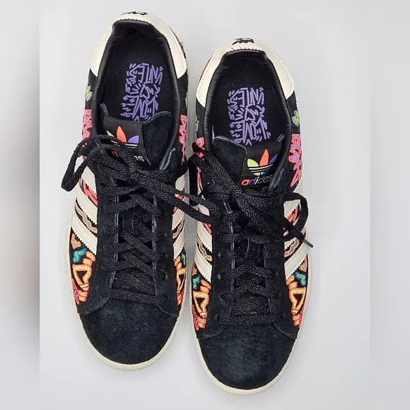 Rare Adidas Originals Campus 80s × Kris Andrew LowTop Shoes Black GX6390 Size7.5