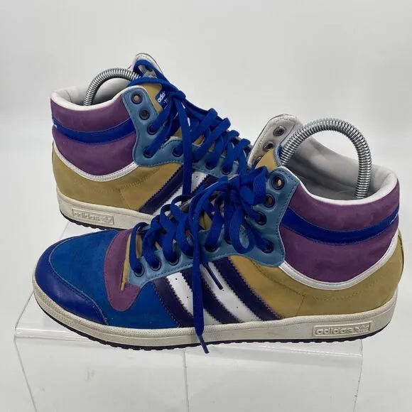 RARE Adidas Originals Top 10 Hi Retro Basketball Shoes Sneakers Multi 11.5