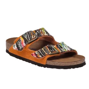 RARE BIRKENSTOCK MULTICOLORED YARN BOHO ARIZONA SANDALS Size 37 Orange